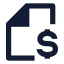 Filedollar icon with solid sharp style