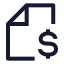 Filedollar icon with stroke sharp style