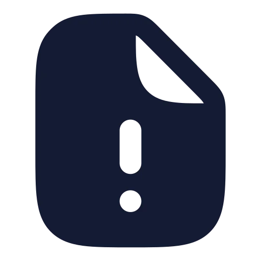 File Exclamation Point Icon in Solid Rounded style