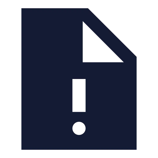 File Exclamation Point Icon in Solid Sharp style