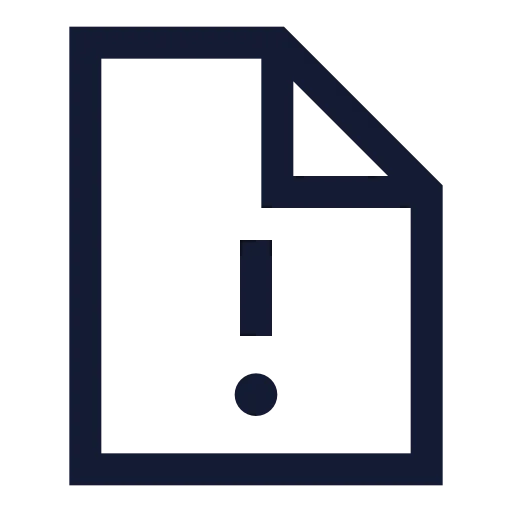 File Exclamation Point Icon in Stroke Sharp style