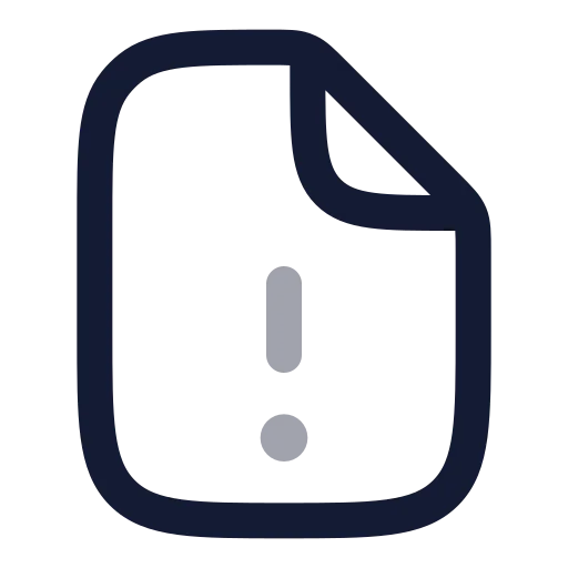 File Exclamation Point Icon in Twotone Rounded style