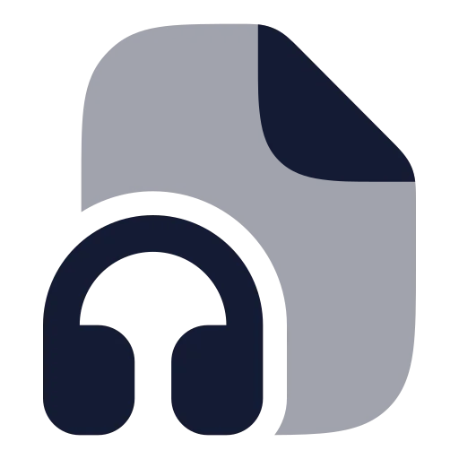File Headphone Icon in Bulk Rounded style
