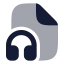 Fileheadphone icon with bulk rounded style