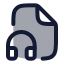Fileheadphone icon with duotone rounded style