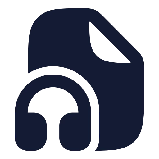 File Headphone Icon in Solid Rounded style