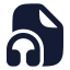 Fileheadphone icon with solid rounded style
