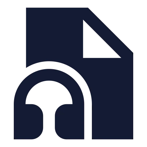 File Headphone Icon in Solid Sharp style