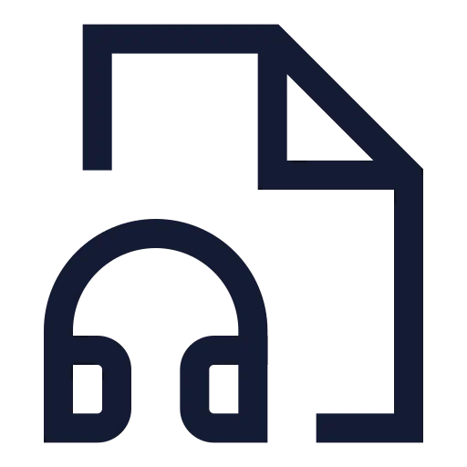 File Headphone Icon in Stroke Sharp style