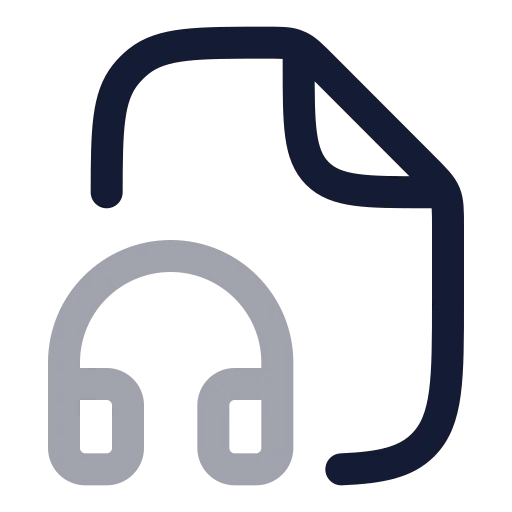 File Headphone Icon in Twotone Rounded style