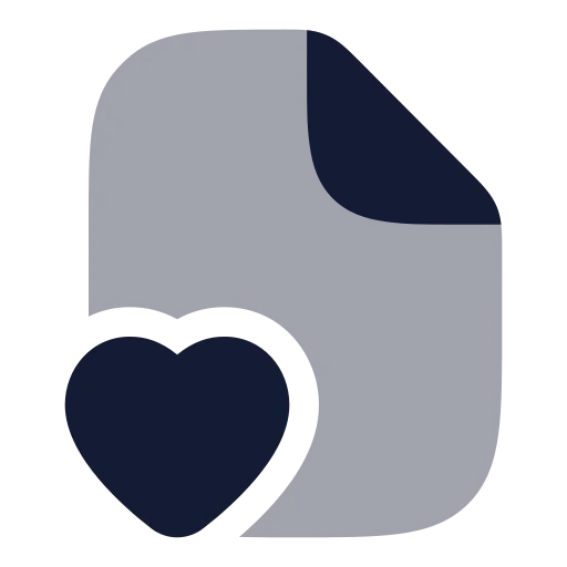 File Heart Icon in Bulk Rounded style