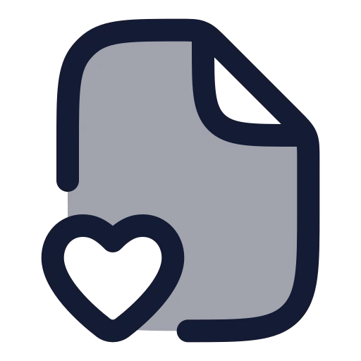 File Heart Icon in Duotone Rounded style
