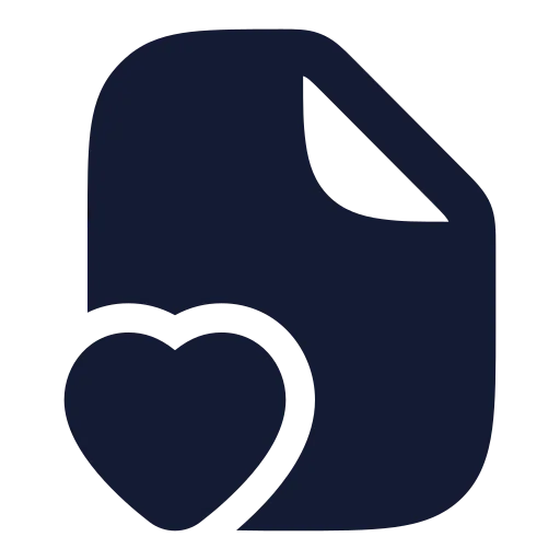 File Heart Icon in Solid Rounded style