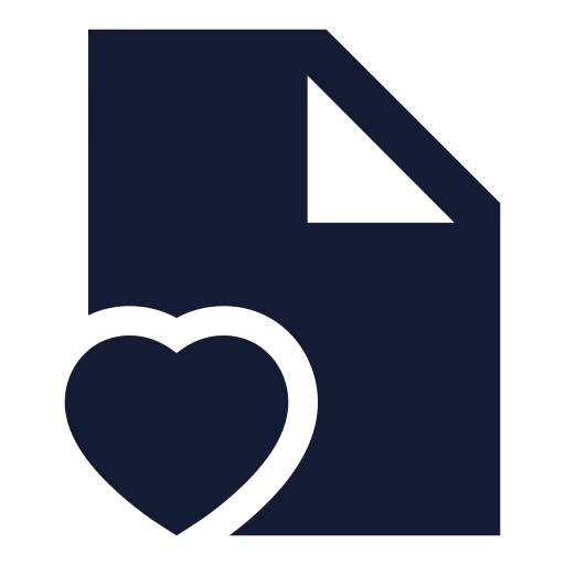 File Heart Icon in Solid Sharp style