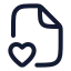 Fileheart icon with stroke rounded style