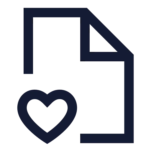 File Heart Icon in Stroke Sharp style