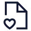 Fileheart icon with stroke sharp style
