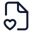 Fileheart icon with stroke standard style
