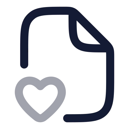 File Heart Icon in Twotone Rounded style