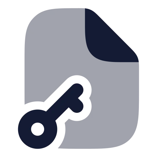 File Key Icon in Bulk Rounded style