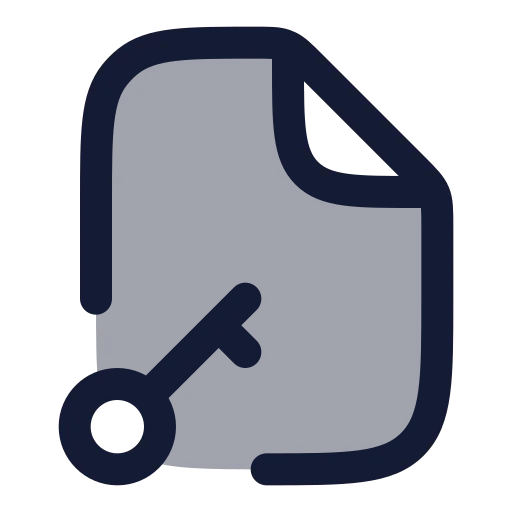 File Key Icon in Duotone Rounded style