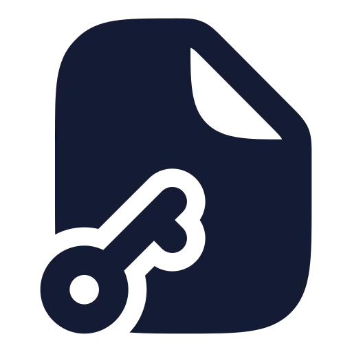 File Key Icon in Solid Rounded style