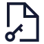 Filekey icon with stroke sharp style