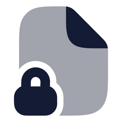 File Lock Icon in Bulk Rounded style
