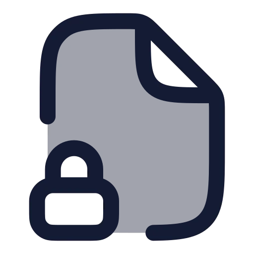 File Lock Icon in Duotone Rounded style