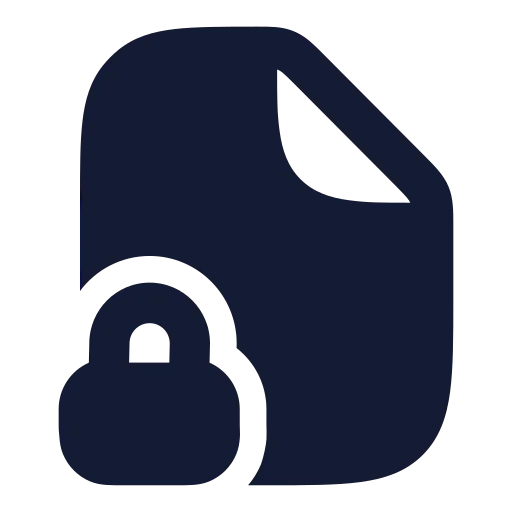 File Lock Icon in Solid Rounded style