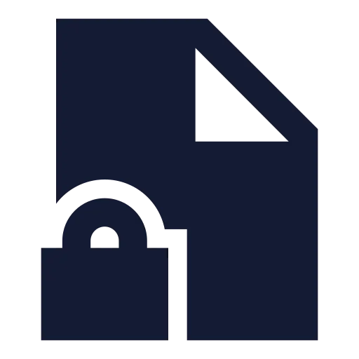 File Lock Icon in Solid Sharp style