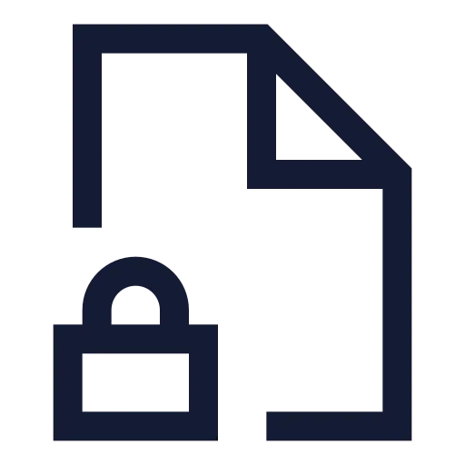 File Lock Icon in Stroke Sharp style