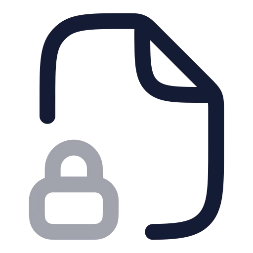 File Lock Icon in Twotone Rounded style