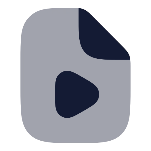 File Play Icon in Bulk Rounded style