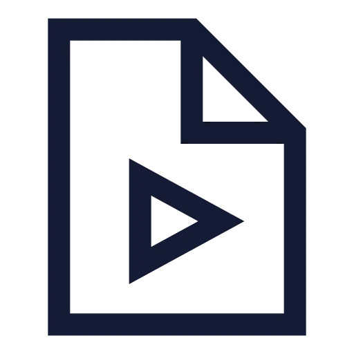 File Play Icon in Stroke Sharp style