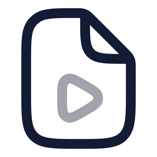 File Play Icon in Twotone Rounded style