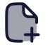 Filepluscorner icon with duotone rounded style
