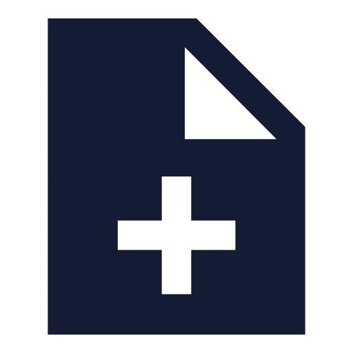 File Plus Icon in Solid Sharp style