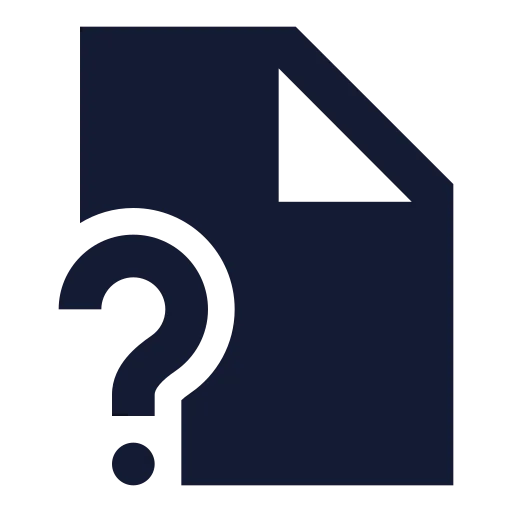 File Question Mark Icon in Solid Sharp style