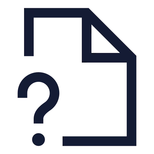 File Question Mark Icon in Stroke Sharp style