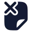 Fileremove icon with solid rounded style