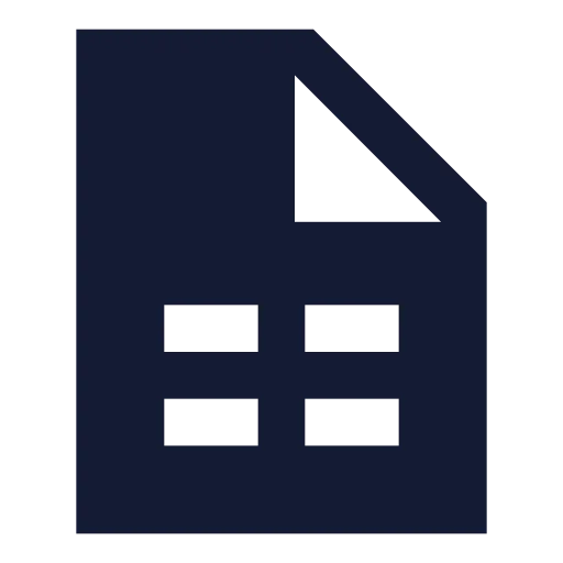 File Spreadsheet Icon in Solid Sharp style