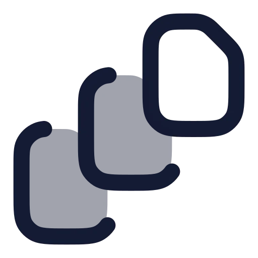 File Stack Icon in Duotone Rounded style