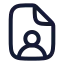 Fileuser icon with stroke rounded style