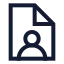 Fileuser icon with stroke sharp style