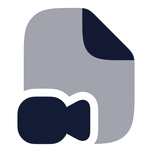 File Video Camera Icon in Bulk Rounded style