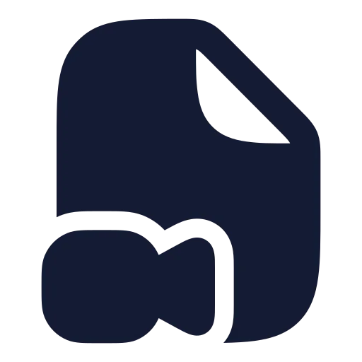 File Video Camera Icon in Solid Rounded style