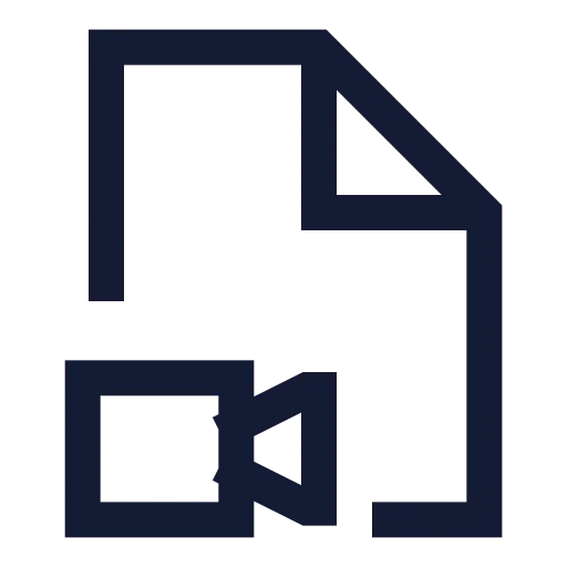 File Video Camera Icon in Stroke Sharp style