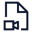 Filevideocamera icon with stroke sharp style