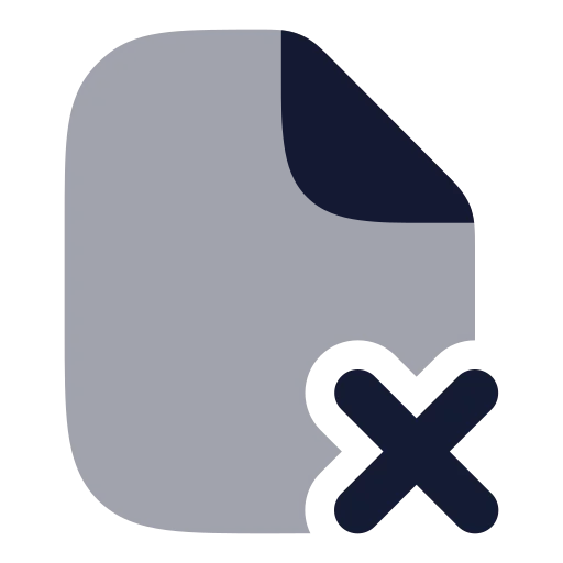 File X Corner Icon in Bulk Rounded style